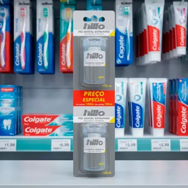 Fio Dental Extrafino Hillo 2 Unidades de 100m cada Pre&ccedil;o Especial