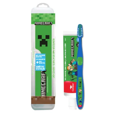 Kit Escova de Dente Extramacia e Gel Dental com Fl&uacute;or Condor Minecraft e Ganhe Estojo