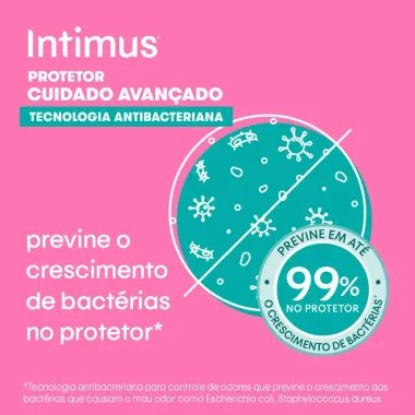 Protetor Di&aacute;rio Intimus Cuidado Avan&ccedil;ado Tecnologia Antibacteriana 40 Unidades Leve Mais Por Menos
