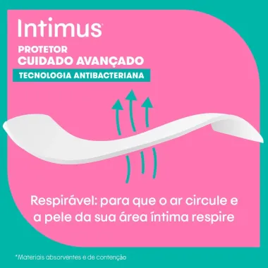 Protetor Di&aacute;rio Intimus Cuidado Avan&ccedil;ado Tecnologia Antibacteriana 40 Unidades Leve Mais Por Menos