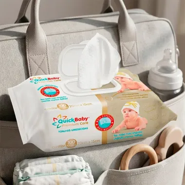 Toalhas Umedecidas QuickBaby Premium Care 100 Unidades