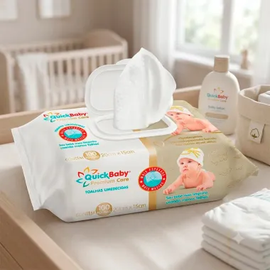 Toalhas Umedecidas QuickBaby Premium Care 100 Unidades