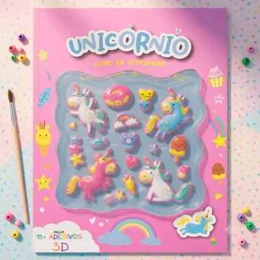 Livro de Atividades Unic&oacute;rnio Todolivro com Mais de 15 Adesivos 3D