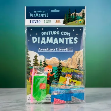 Livro de Atividades Pintura com Diamantes Aventura Divertida Todolivro com 1 Tela e 1600 Diamantes