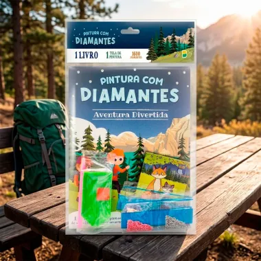 Livro de Atividades Pintura com Diamantes Aventura Divertida Todolivro com 1 Tela e 1600 Diamantes