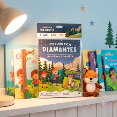 Livro de Atividades Pintura com Diamantes Aventura Divertida Todolivro com 1 Tela e 1600 Diamantes