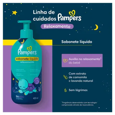 Sabonete L&iacute;quido Pampers Relaxamento da Cabe&ccedil;a aos P&eacute;s 400ml