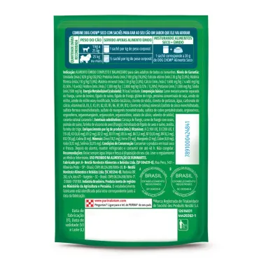 Ra&ccedil;&atilde;o &Uacute;mida para C&atilde;es Dog Chow Extra Life Adultos Sabor Carne Frango e Porco em Tirinhas Tripla Prote&iacute;na Sach&ecirc; 85g