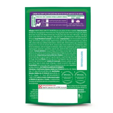Ra&ccedil;&atilde;o &Uacute;mida para C&atilde;es Dog Chow Extra Life Adultos Sabor Carne Frango e Salm&atilde;o em Tirinhas Tripla Prote&iacute;na Sach&ecirc; 85g