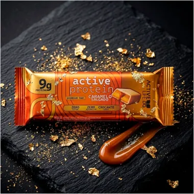 Barra de Prote&iacute;na Active Protein Premium Bar Active Life com 9g de Prote&iacute;na Caramelo Salgado 50g