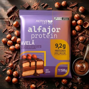 Alfajor Protein Active Life com 8g de Prote&iacute;na Sabor Avel&atilde; 50g