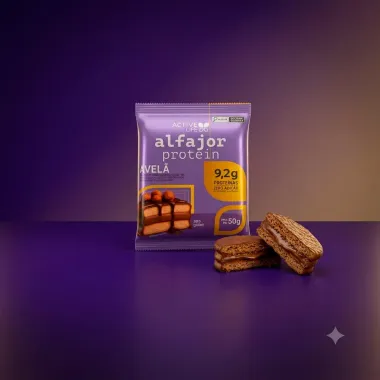 Alfajor Protein Active Life com 8g de Prote&iacute;na Sabor Avel&atilde; 50g