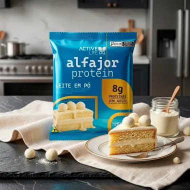 Alfajor Protein Active Life com 8g de Prote&iacute;na Sabor Leite em P&oacute; 50g