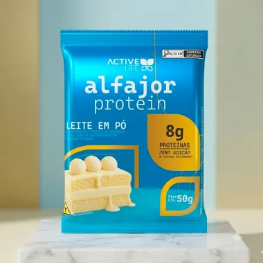 Alfajor Protein Active Life com 8g de Prote&iacute;na Sabor Leite em P&oacute; 50g