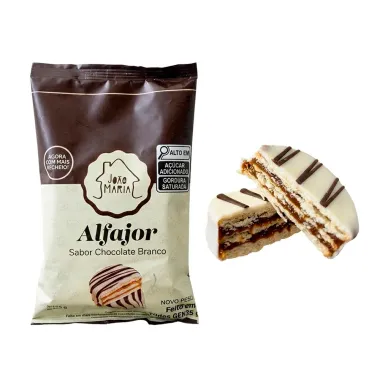 Alfajor Jo&atilde;o e Maria Sabor Chocolate Branco 65g