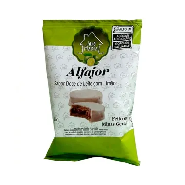 Alfajor Jo&atilde;o e Maria Sabor Doce de Leite com Lim&atilde;o Cobertura Chocolate Branco 65g