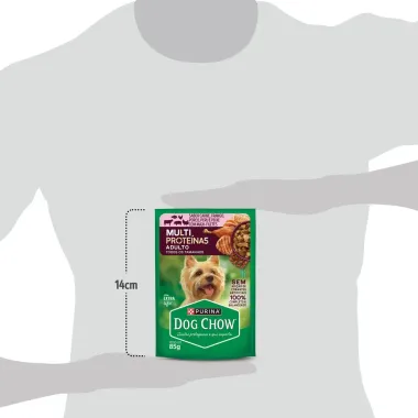 Ra&ccedil;&atilde;o &Uacute;mida para C&atilde;es Dog Chow Extra Life Adultos Sabor Carne Frango Porco Peru e Peixe com Maxi Filetes Multi Prote&iacute;na Sach&ecirc; 85g