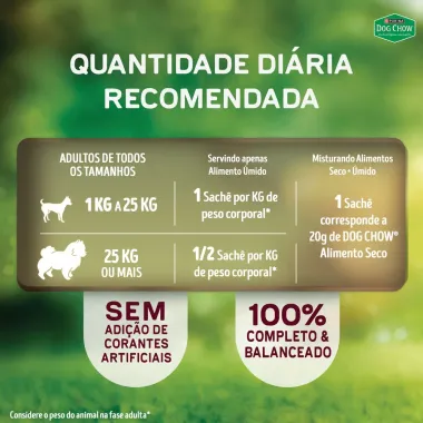 Ra&ccedil;&atilde;o &Uacute;mida para C&atilde;es Dog Chow Extra Life Adultos Sabor Carne Frango Porco Peru e Peixe com Maxi Filetes Multi Prote&iacute;na Sach&ecirc; 85g