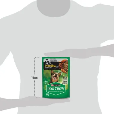 Ra&ccedil;&atilde;o &Uacute;mida para C&atilde;es Dog Chow Extra Life Adultos Sabor Carne Porco e Frango com Maxi Filetes Alta Prote&iacute;na Sach&ecirc; 85g