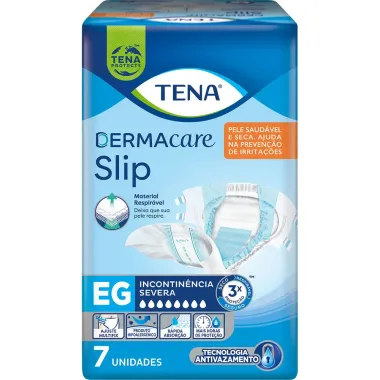 Fralda Geriátrica Tena Slip DermaCare Tamanho EG com 7 Unidades