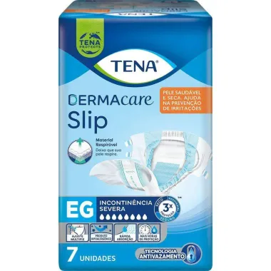 Fralda Geriátrica Tena Slip DermaCare Tamanho EG com 7 Unidades