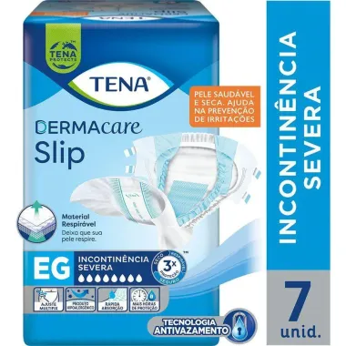 Fralda Geriátrica Tena Slip DermaCare Tamanho EG com 7 Unidades