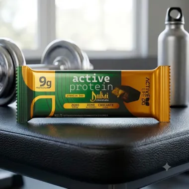 Barra de Prote&iacute;na Active Protein Premium Bar Active Life com 9g de Prote&iacute;na Dubai Chocolate 50g