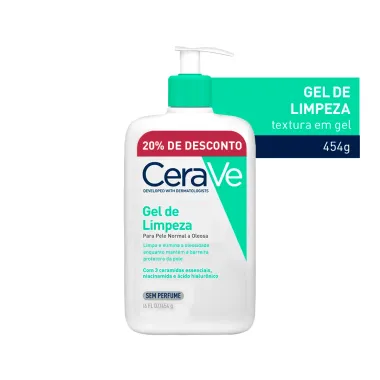 Gel de Limpeza CeraVe para Pele Normal a Oleosa Sem Perfume com 20% de Desconto 454g
