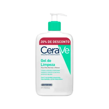 Gel de Limpeza CeraVe para Pele Normal a Oleosa Sem Perfume com 20% de Desconto 454g