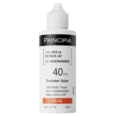 Protetor Solar Principia Skincare FPS 40 Toque Seco Antioleosidade PS-02 40ml