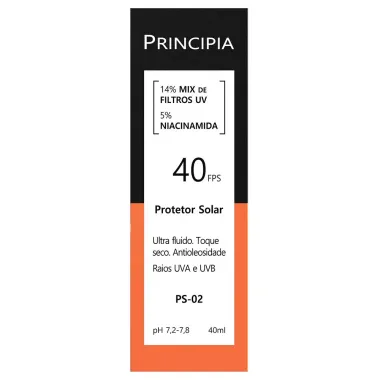 Protetor Solar Principia Skincare FPS 40 Toque Seco Antioleosidade PS-02 40ml