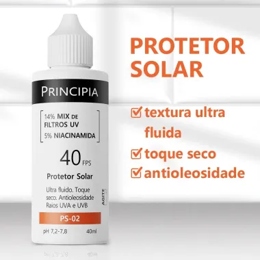 Protetor Solar Principia Skincare FPS 40 Toque Seco Antioleosidade PS-02 40ml