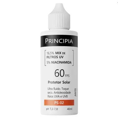 Protetor Solar Principia Skincare FPS 60 Toque Seco Antioleosidade PS-02 40ml