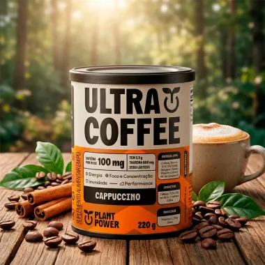 UltraCoffe Plant Power Suplemento Alimentar Sabor Cappuccino 220g