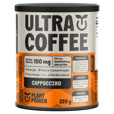 UltraCoffe Plant Power Suplemento Alimentar Sabor Cappuccino 220g