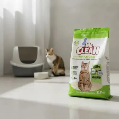 Granulado Biodegrad&aacute;vel Higi&ecirc;nico Mr Clean Bio Natural para Gatos 2,2kg