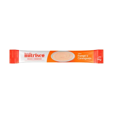 Snack Cremoso Nutrisco Bem Me Pet para Gatos Super Premium Sabor Frango e Caranguejo 4 Unidades de 14g cada