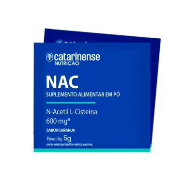 NAC 600mg Catarinense Nutri&ccedil;&atilde;o Sabor Laranja com 16 Sach&ecirc;s de 5g cada