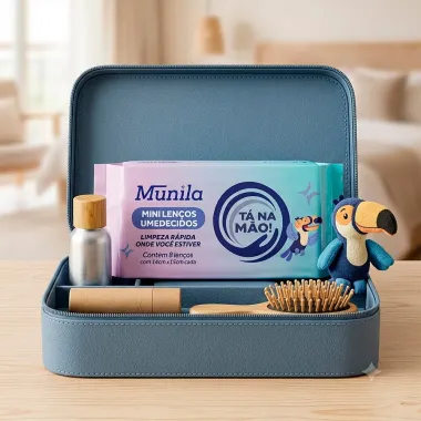 Mini Len&ccedil;o Umedecido Munila T&aacute; na M&atilde;o Limpeza R&aacute;pida 8 Unidades