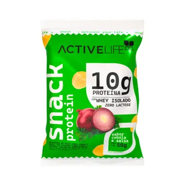 Snack Protein Active Life com 10g de Prote&iacute;na e Whey Isolado Zero Lactose Sabor Cebola e Salsa 50g