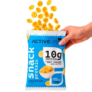 Snack Protein Active Life com 10g de Prote&iacute;na e Whey Isolado Zero Lactose Sabor Original 50g