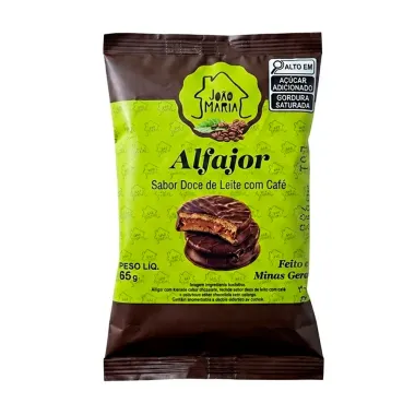 Alfajor Jo&atilde;o e Maria Sabor Doce de Leite com Caf&eacute; 65g