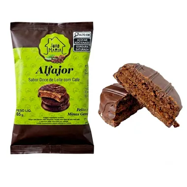 Alfajor Jo&atilde;o e Maria Sabor Doce de Leite com Caf&eacute; 65g