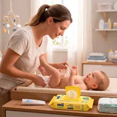 Len&ccedil;o Umedecido Mi&oacute; Baby Seguro Desde o Primeiro Dia 100 Unidades
