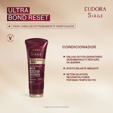 Condicionador Eudora Si&agrave;ge Ultra Bond Reset Passo 3 200ml