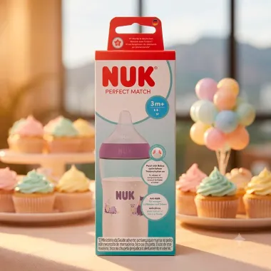 Mamadeira NUK Perfect Match Hipop&oacute;tamo 3+ Meses Bico Flex&iacute;vel Fluxo M&eacute;dio 260ml