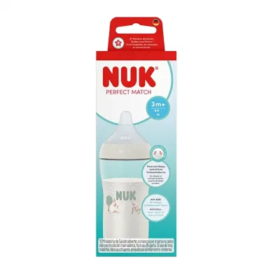 Mamadeira NUK Perfect Match Ovelha 3+ Meses Sistema Antic&oacute;lica e Bico Flex&iacute;vel Fluxo M&eacute;dio 260ml