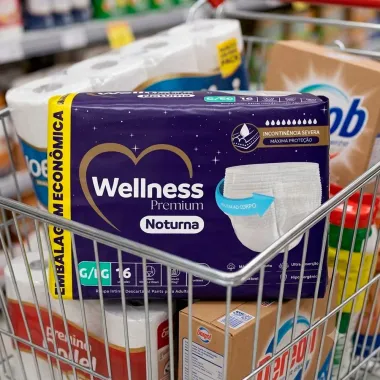 Roupa &Iacute;ntima Wellness Premium Noturna Tamanho P/M 16 Unidades Descart&aacute;veis Embalagem Econ&ocirc;mica