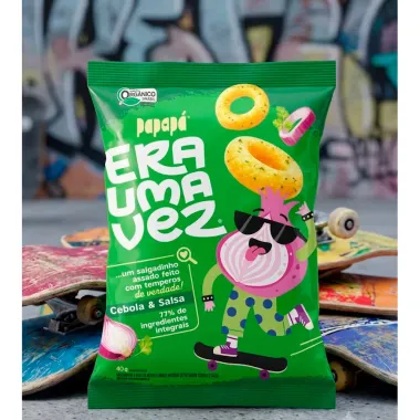Salgadinho Papap&aacute; Era Uma Vez Sabor Assado Cebola e Salsa 40g