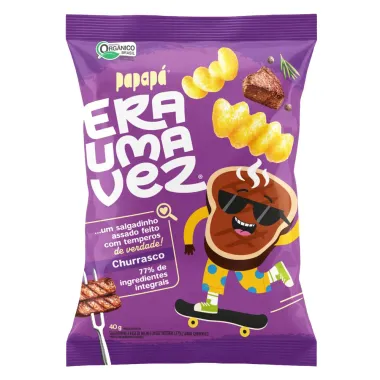 Salgadinho Papap&aacute; Era Uma Vez Assado Sabor Churrasco 40g